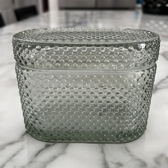 Last One!! NEW Target Bullseye Playground Light Blue Glass Trinket Box